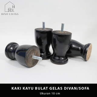 Jual KAKI KAYU DIVAN/SOFA BULAT GELAS 10 cm | Shopee Indonesia