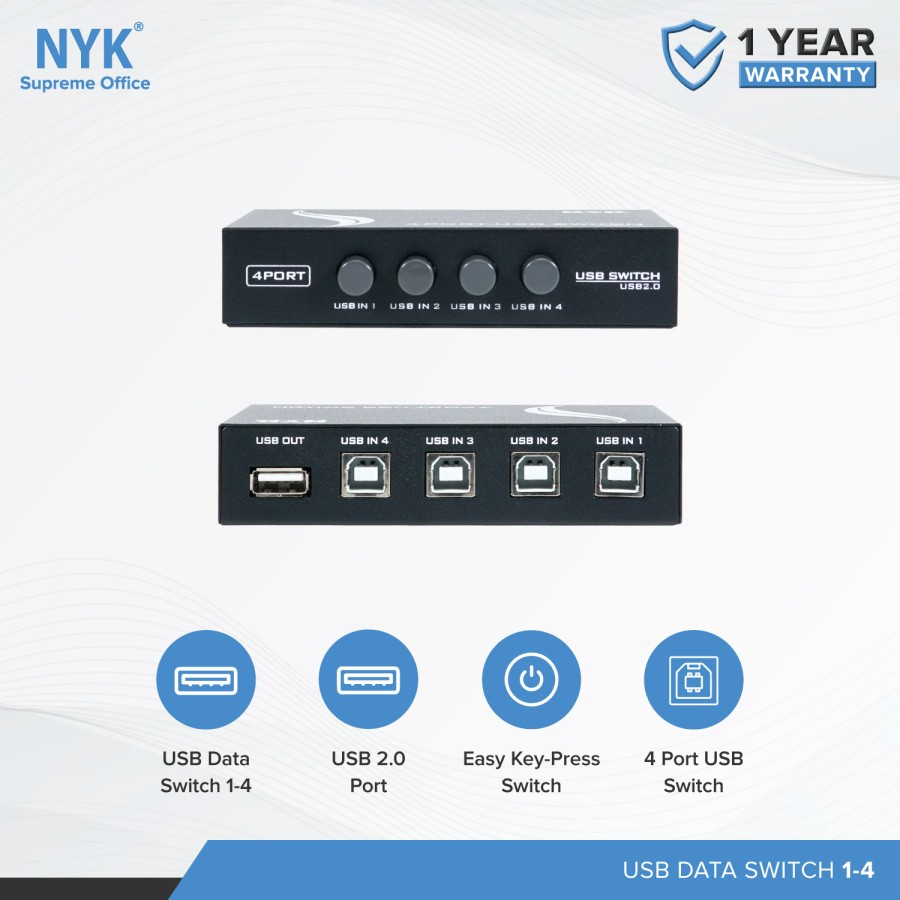 Jual USB HUB NYK 2.0 Data Switch Printer 1-4 port | Shopee Indonesia