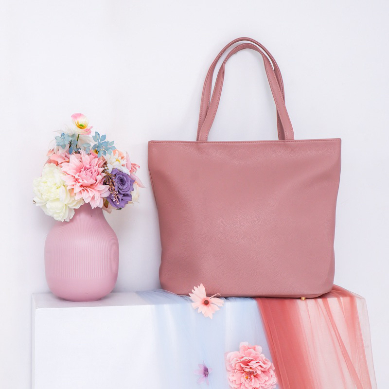 Jual Tote bag klasik kulit PU muat laptop sampai 15,6 inch Tas