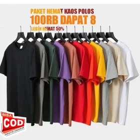 100Rb Dapat 8 Kaos Polos Kaos Dewasa Pria Dan Wanita