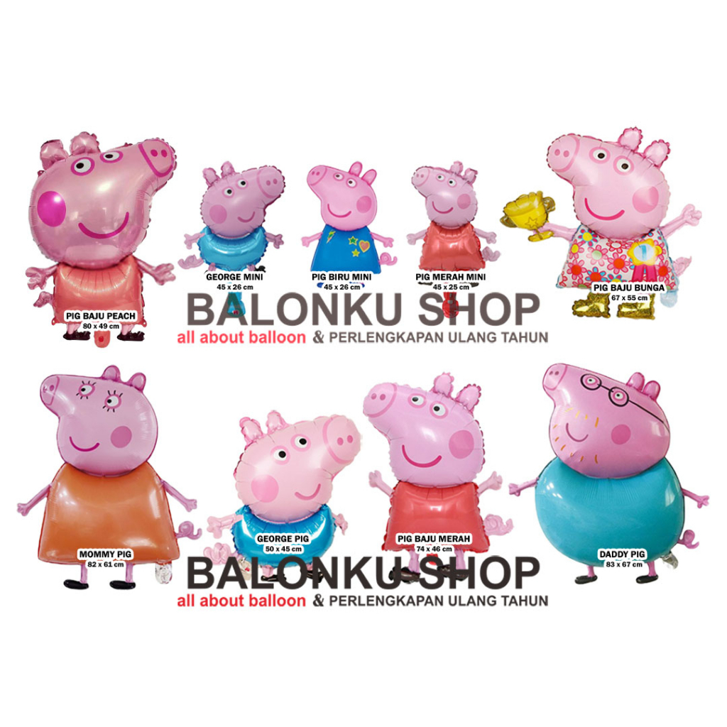 Jual Balon Foil Peppa Pig / Balon Peppa Pig / Balon Pig | Shopee Indonesia