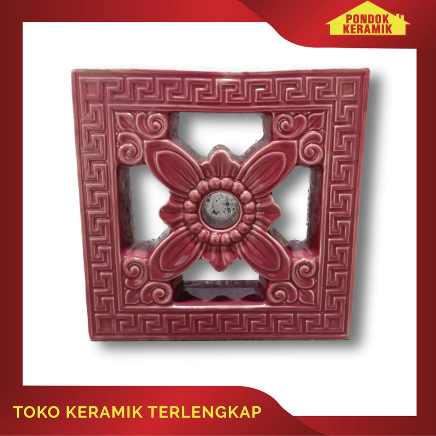 Roster Keramik Lubang Angin Dinding 20x20 Castillo Maroon
