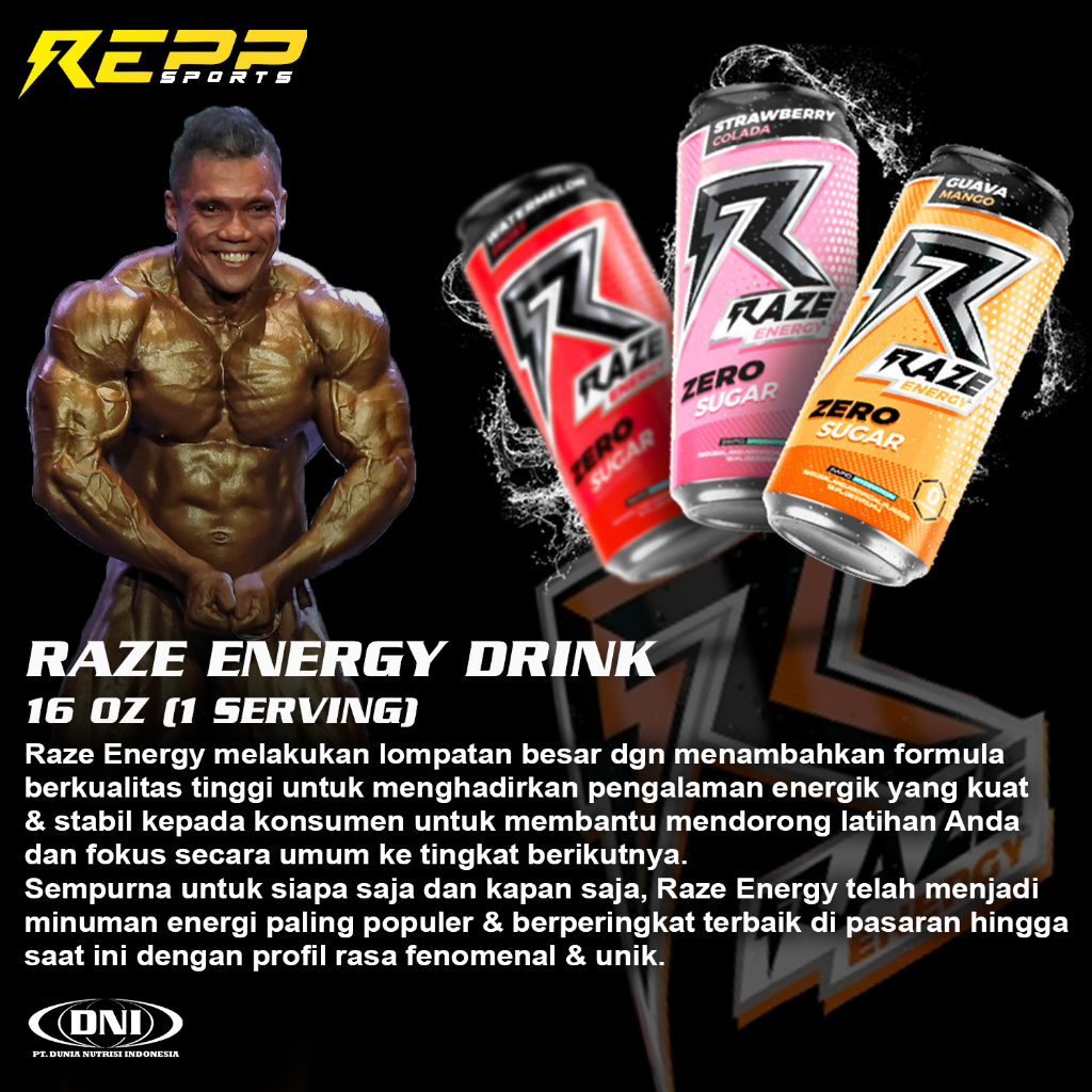 Jual RAZE MONSTER ENERGY DRINK ZERO SUGAR REPP SPORTS 16 OZ 1 SERVING ...
