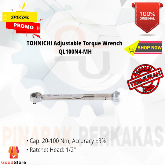 Jual TOHNICHI QL100N4MH Adjustable Torque Wrench 1/2" (Original Japan