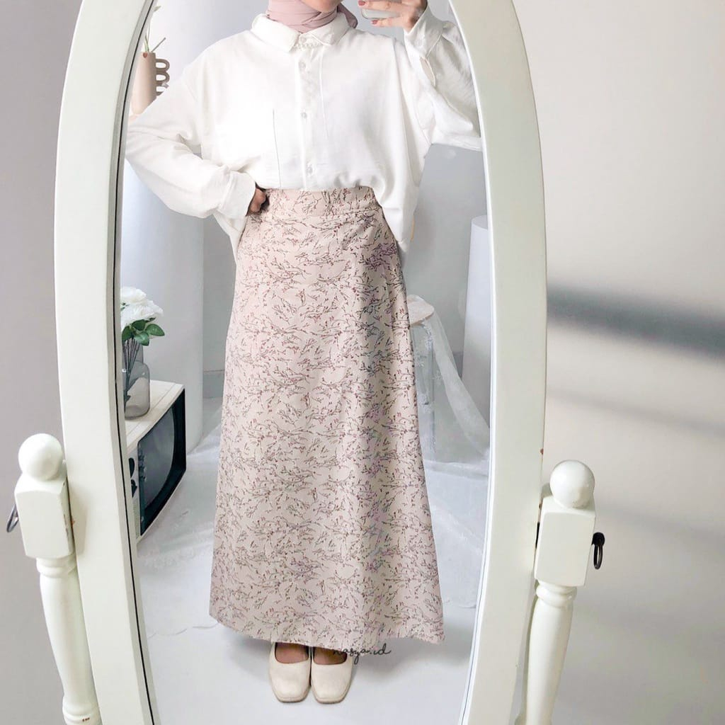 Jual ROK MOTIF BUNGA KOREA | FLORAL SKIRT | ROK A-LINE MOTIF BUNGA ...
