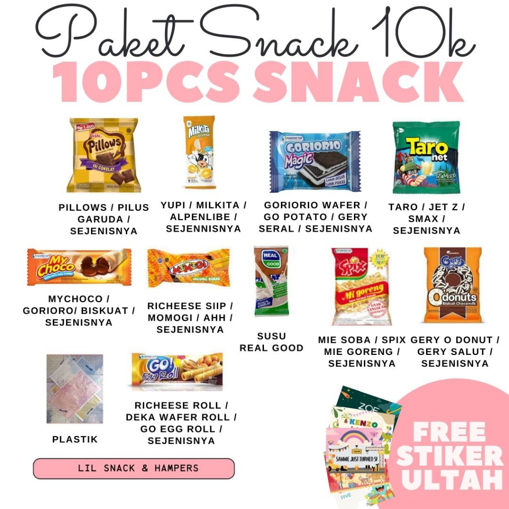 Jual LILSNACK - Hampers Goodie Bag Snack Ulang Tahun Birthday Anak ...