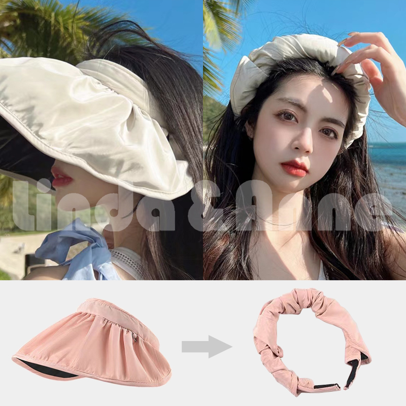 Jual [2 in 1] Topi Bando Lipat Visor Pantai Musim Panas Kekinian