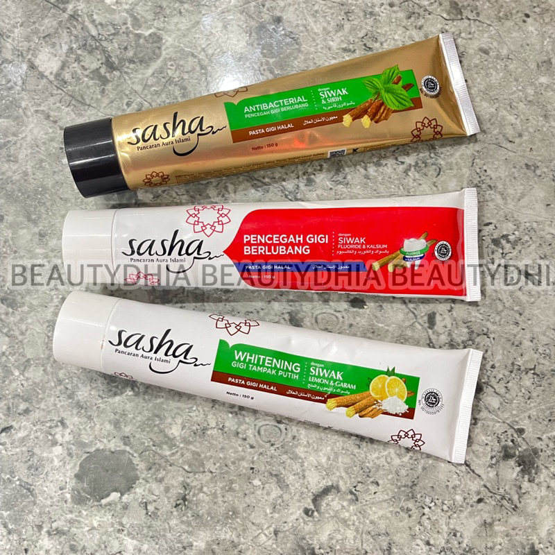 Jual SASHSA TOOTHPASTE ODOL 150GR HALAL HERBAL SIWAK PENCEGAH GIGI ...