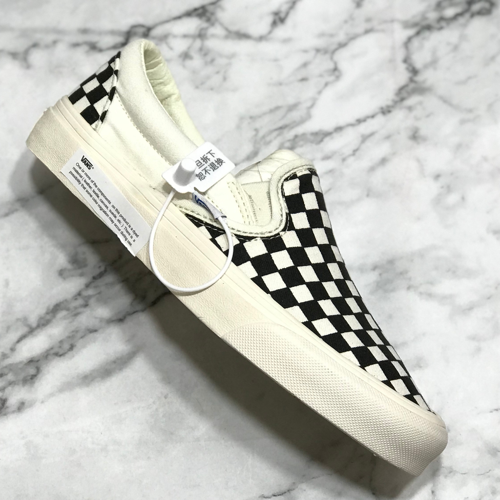 Jual PDG Vans Slip On Checkerboard Og Off White Black Sepatu