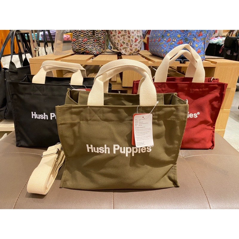 Jual Hush Puppies Canvas Tote Bag Ready Original Sale New Arrival