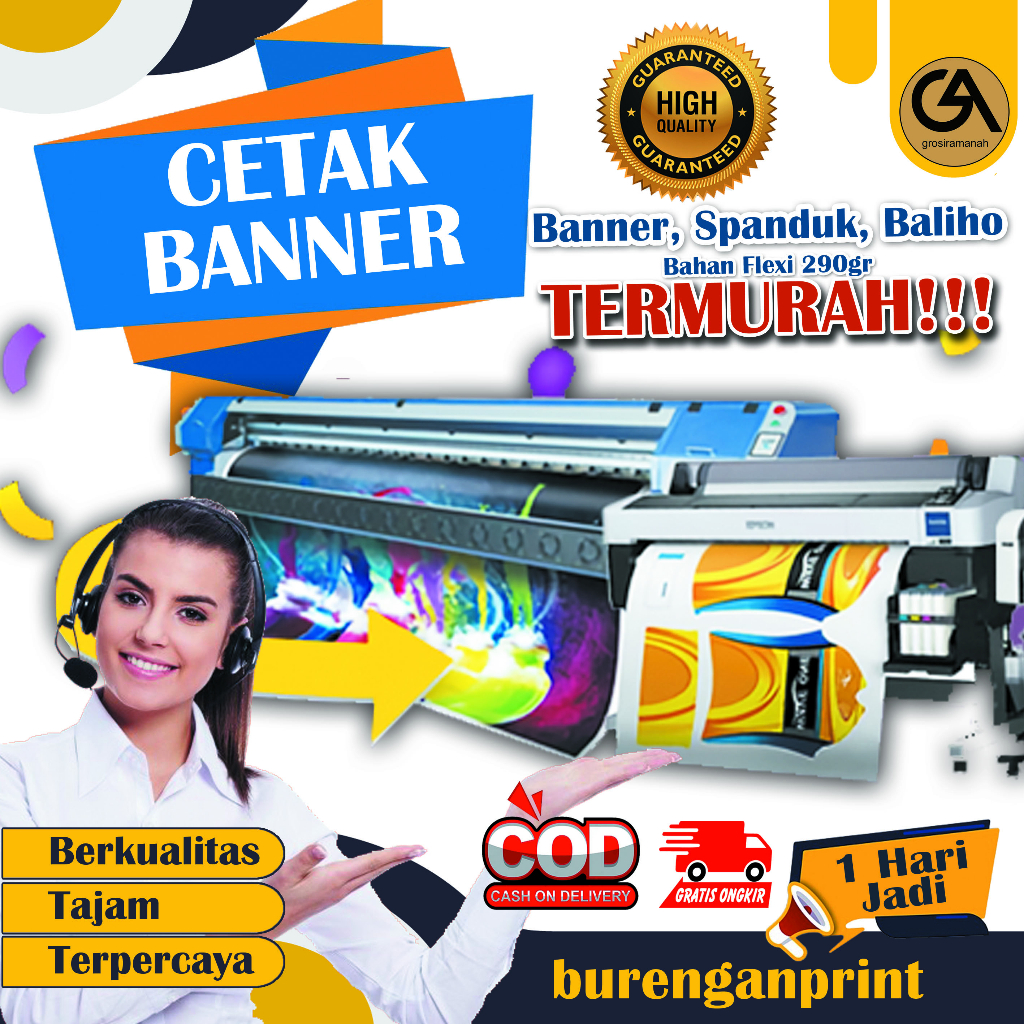 Jual cetak banner 300 gsm spanduk baliho free design grafis | Shopee ...