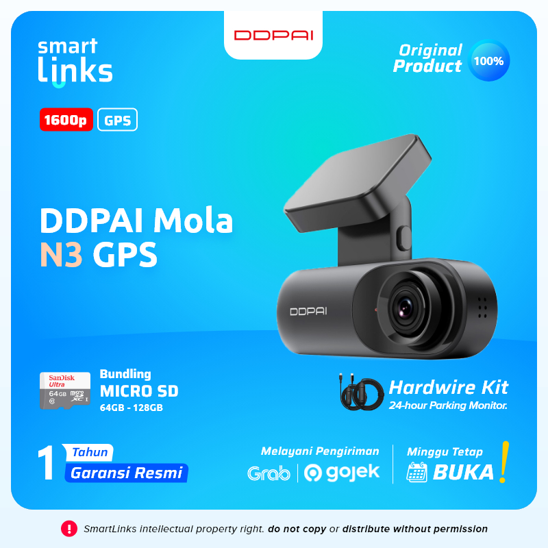 DDPAI Mola N3 Car Dash Camera 2K+ 1600P UHD