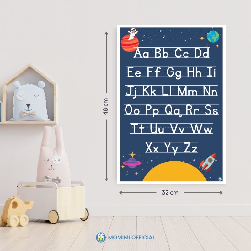 Jual Poster Dinding Edukasi Belajar Anak Huruf Alfabet Abjad ABC ABCD ...