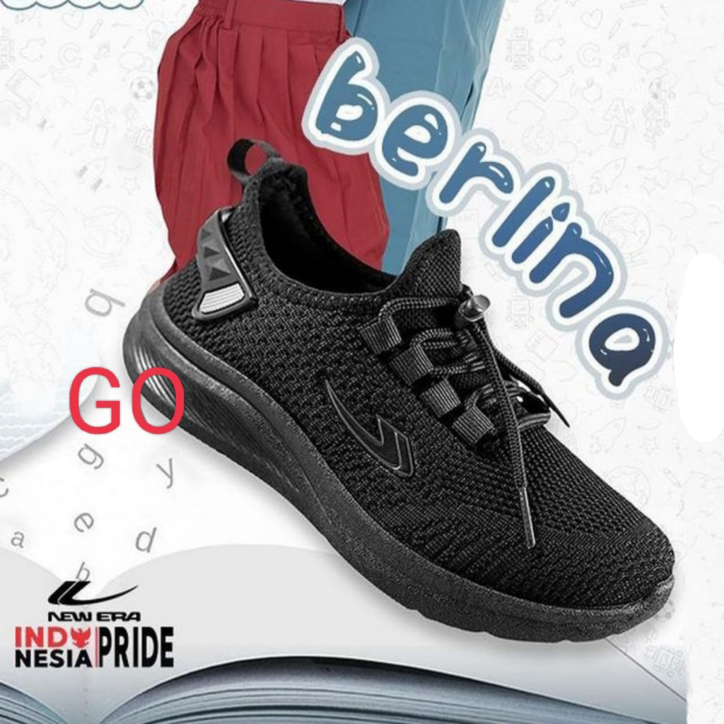 Jual gopro New Era sepatu rajut sekolah hitam Sepatu New Era BERLINA ...