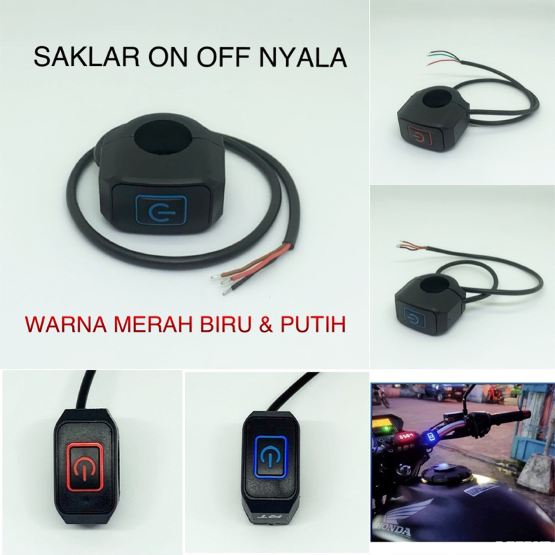 Jual saklar on off light switch stang menyala tombol power stang ...