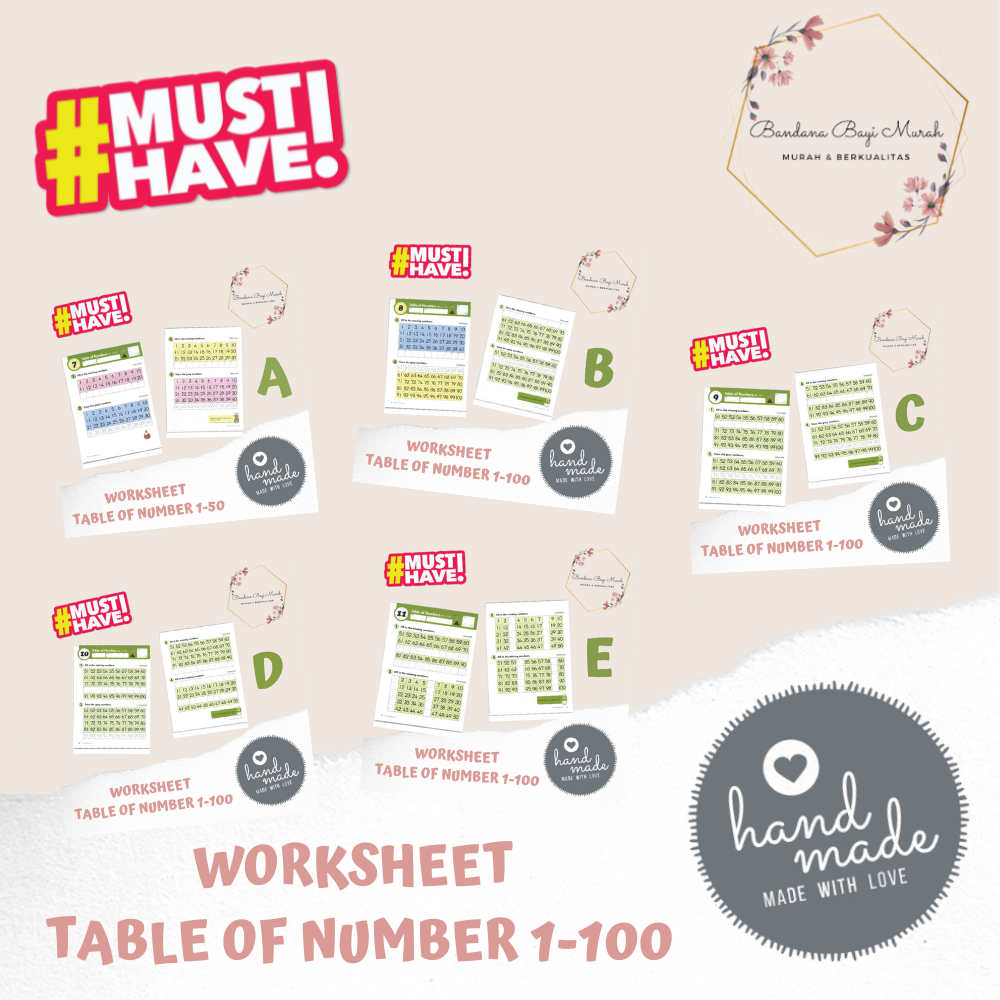 Jual WORKSHEET KUMON WRITING NUMBER 1100 UNTUK ANAK TK/SD/PAUD/LEMBAR