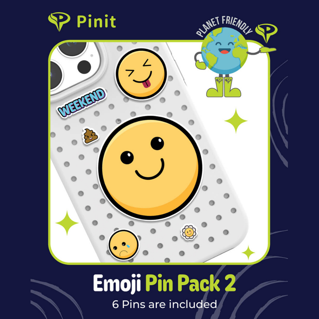 Jual Pinit Emoji Pin Pack 2 with 6 Pins for Decorate and Custom ...