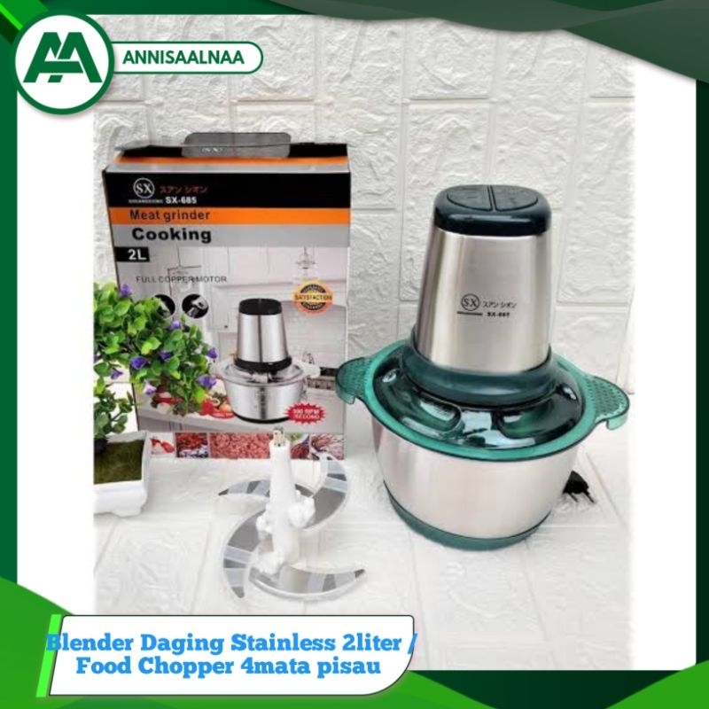 Jual Blender Daging Stainless 2L / Chopper Blender Daging Stainless ...