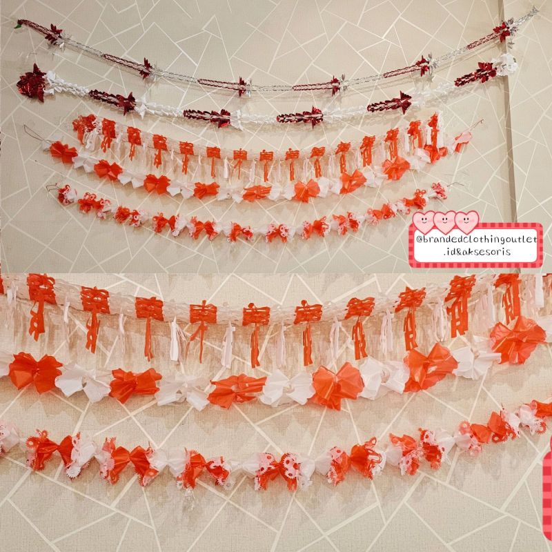 Jual GARLAND MERAH PUTIH / SLINGER TARIK DEKORASI HUT RI / BANNER 17 ...