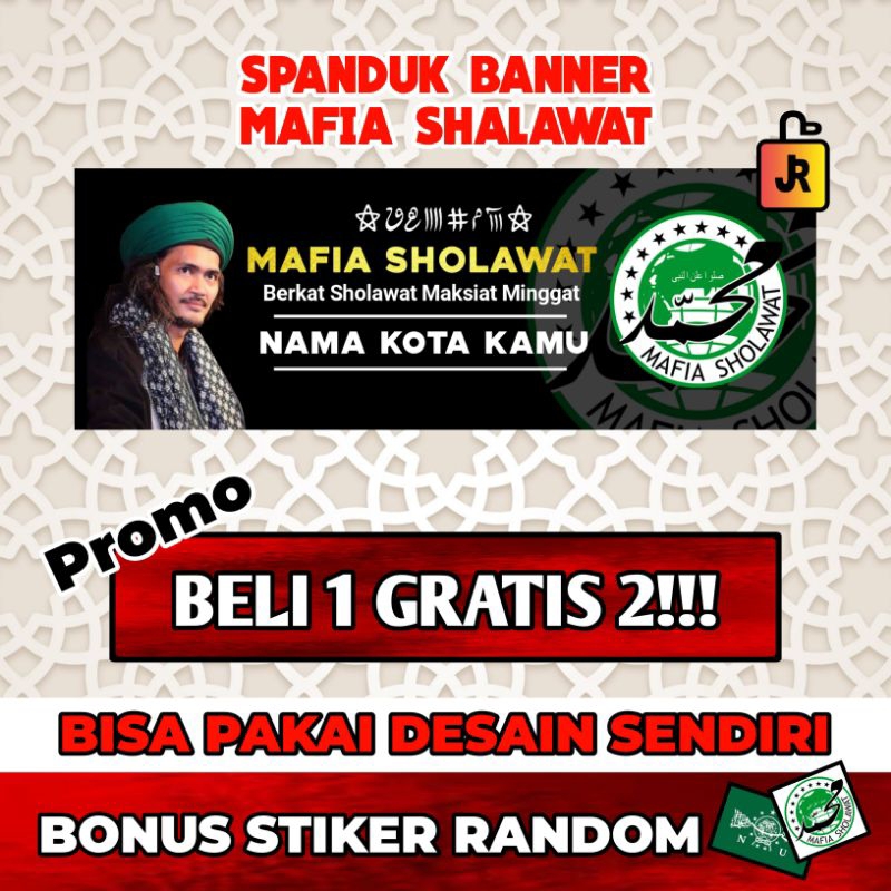 Jual Promo Beli 1 Gratis 2 Spanduk Banner Mafia Shalawat Shopee