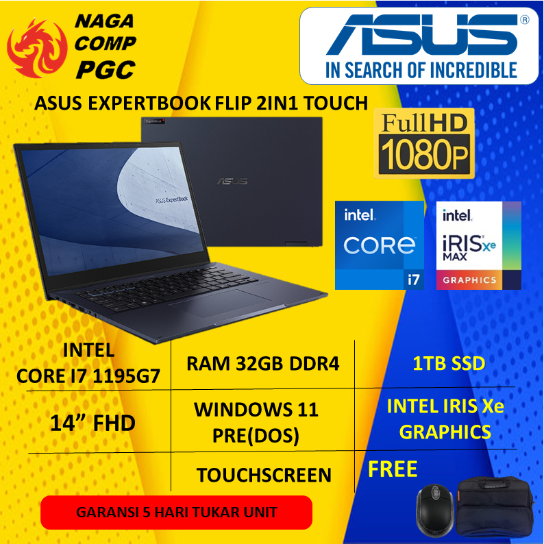 Jual Laptop Asus Expertbook Flip 2in1 Touch Core I7 Ram 32gb 1tb Ssd 14fhd Shopee Indonesia