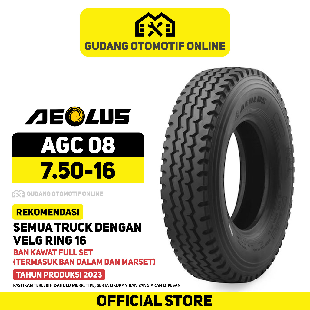 Jual BAN TRUK BAN AEOLUS AGC08 750 16 - BAN TRUCK TRUK 7.50 16 75016 ...