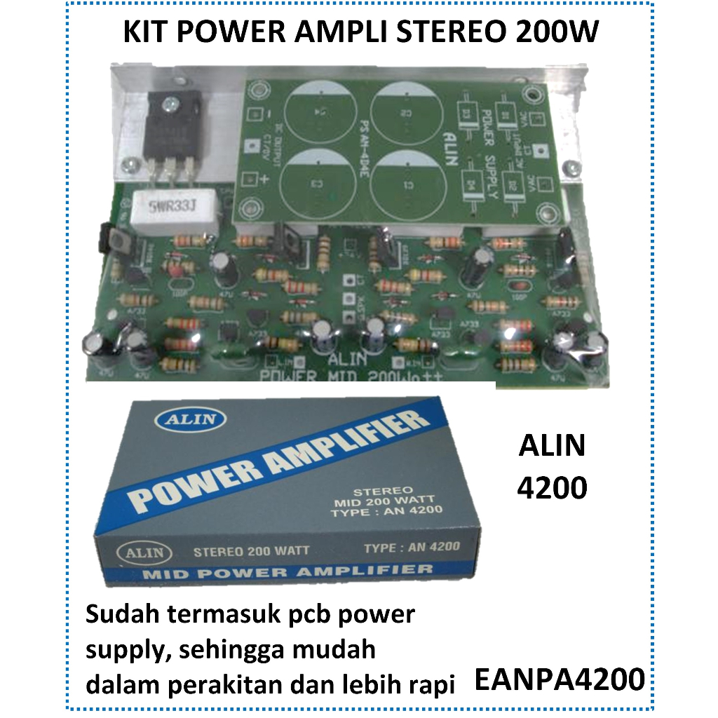 Jual Kit Power ampli amplifier OCL 150watt STEREO TIP 3055 satu set