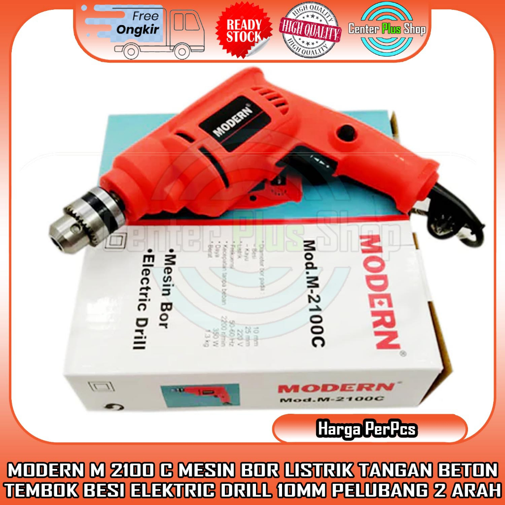 Jual Modern M 2100c Bor Listrik 10mm Tangan Kayu Besi Electric Drill 10 Mm Mesin M2100c 2100 C 3459