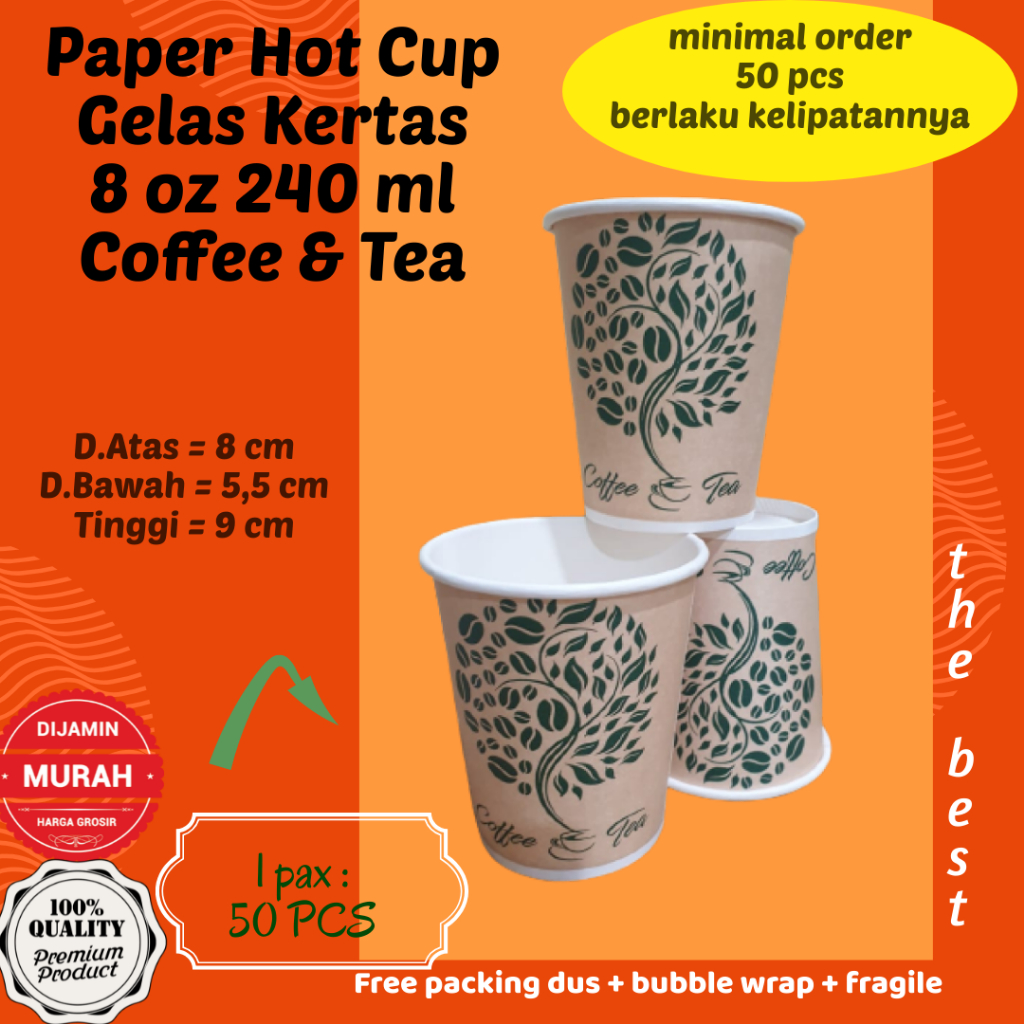 Jual Paper Hot Cup 8 Oz 240 Ml Motif Coffee Tea Gelas Kertas Isi 50 Pcs Shopee Indonesia 2384