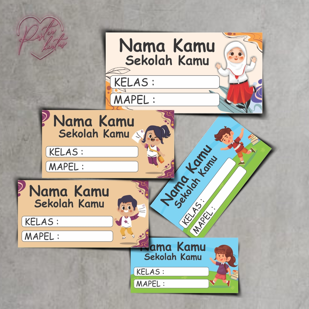 Jual Stiker Nama Buku Sekolah Stiker Buku Label Buku Stiker Label Buku