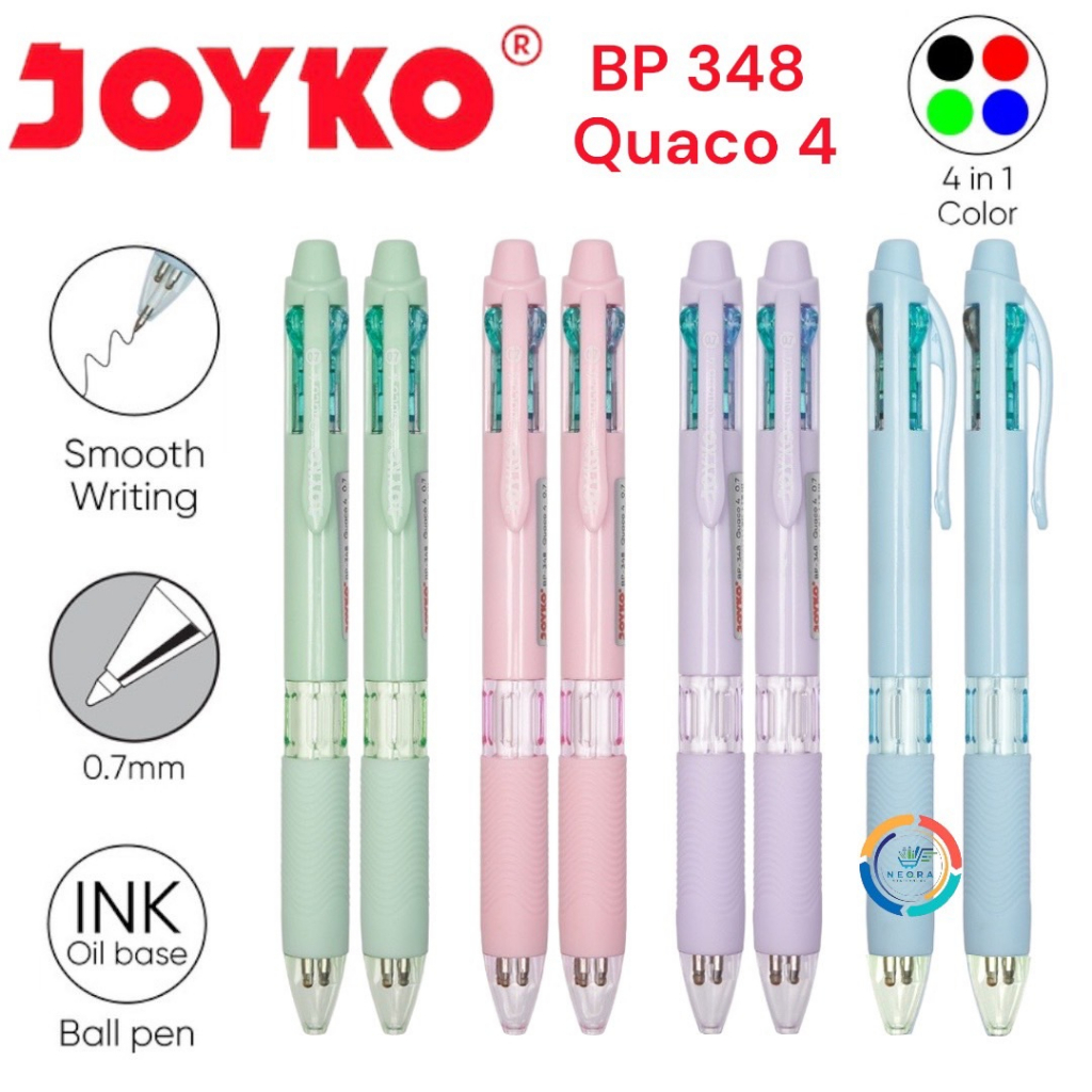 Jual Joyko Pulpen Pena Quaco 4 BP 348 | 0.7mm (4 in 1) | Shopee Indonesia