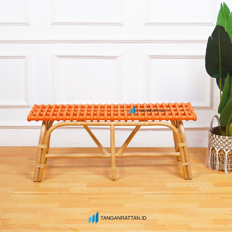 Jual KURSI SOFA BENCH ROTAN 3 SEATER PANJANG / BANGKU TUNGGU MINIMALIS ...