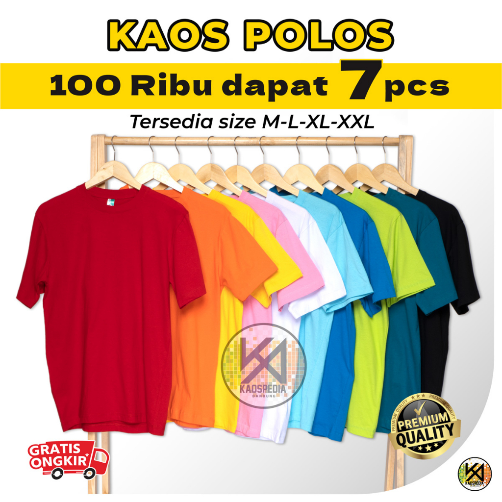 Jual Paket Pcs Kaos Polos Soft Premium Distro Bahan Nyaman Murah Ribu Dapat Pcs Lengan