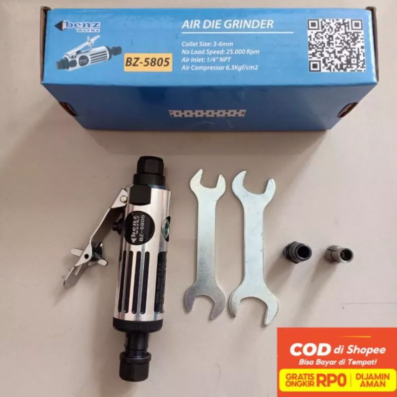 Jual BENZ Air Die Grinder 6MM / Mesin Gerinda Angin - Alat Cuner Kecil ...
