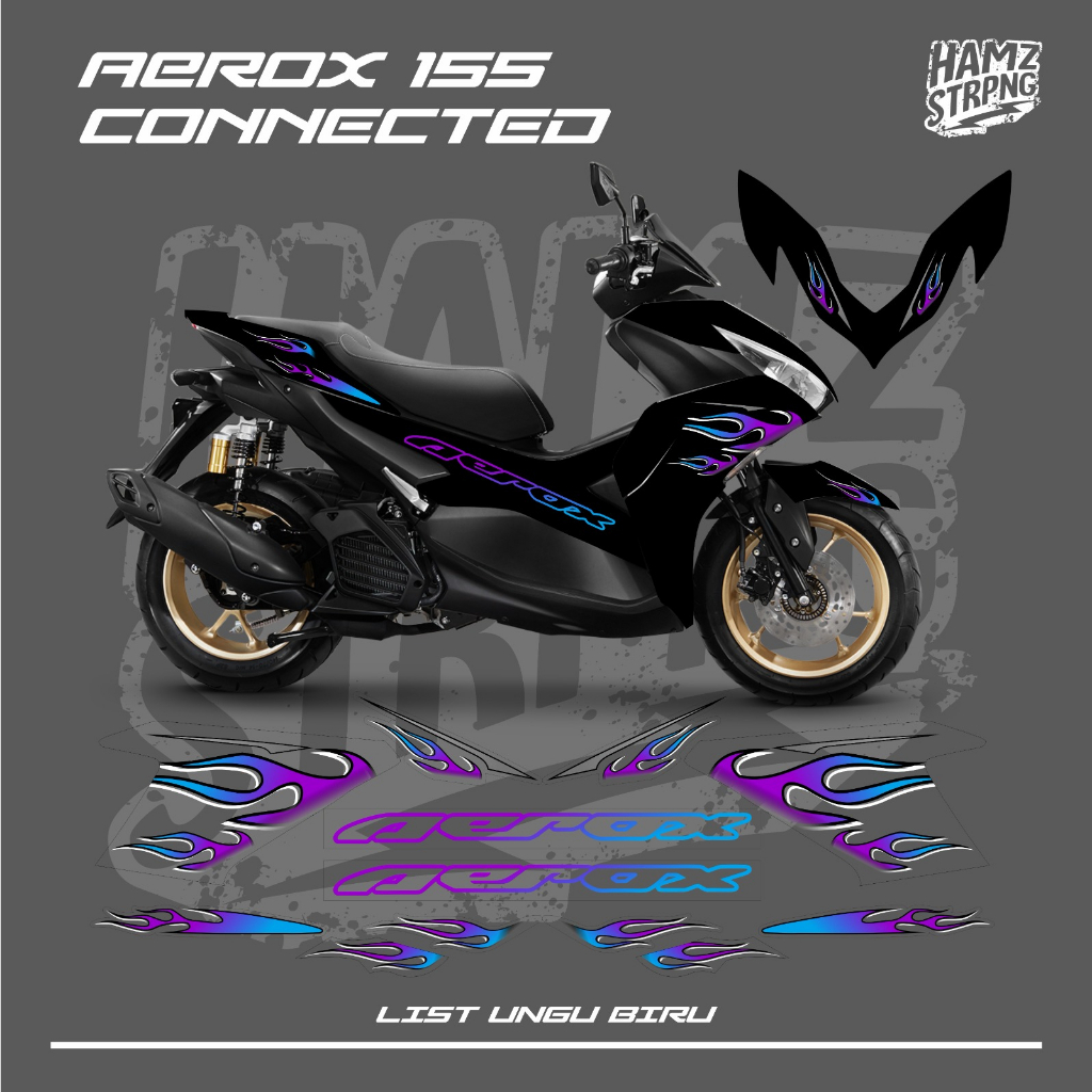 Jual Striping Transparan Aerox New 155 Konsep Api Color Custom | Shopee ...