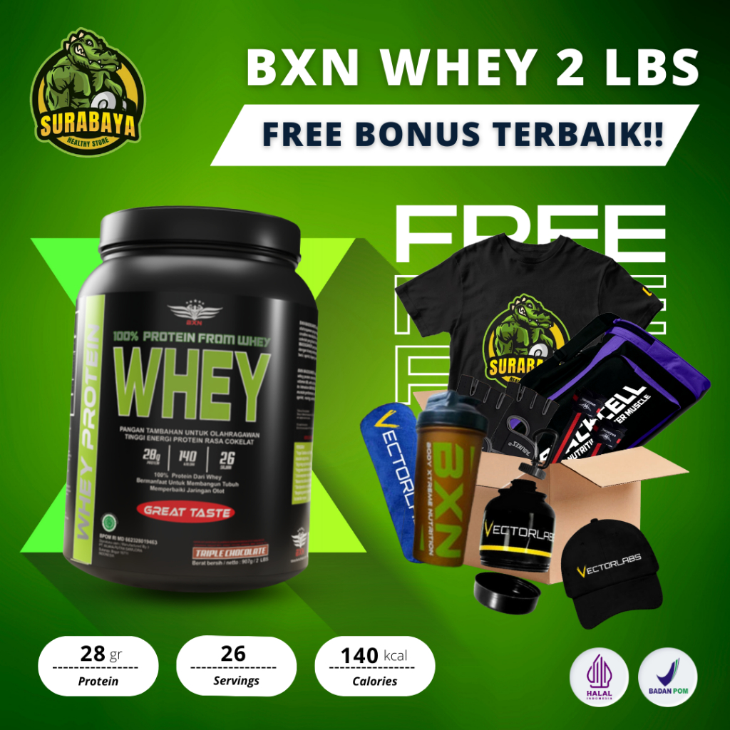 Jual BXN XTREME WHEY PROTEIN 2 LBS BPOM HALAL SUSU FITNESS DIET DEBM ON ...