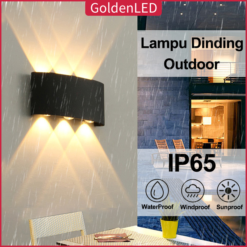 Jual Golden LED Lampu Dinding Taman Outdoor COB 4 MATA / 6 MATA ...