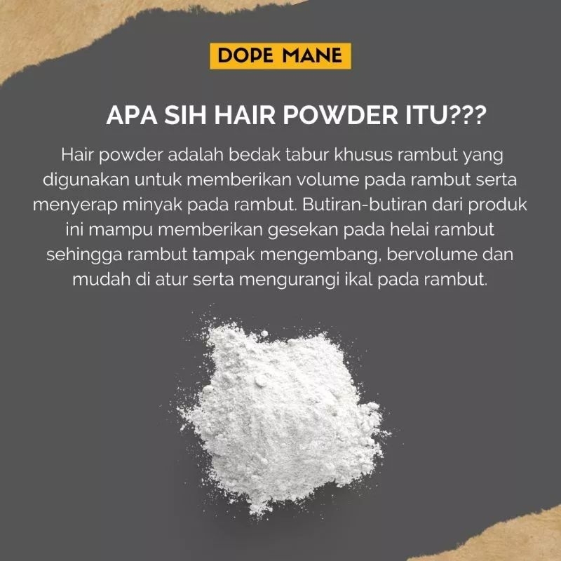 Jual DOPE MANE HAIR POWDER ISI BANYAK 20GR | Shopee Indonesia