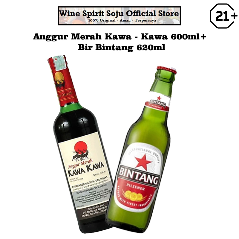 Jual Paket Bundling Anggur Merah Kawa Kawa 600ml + Bir Bintang ...