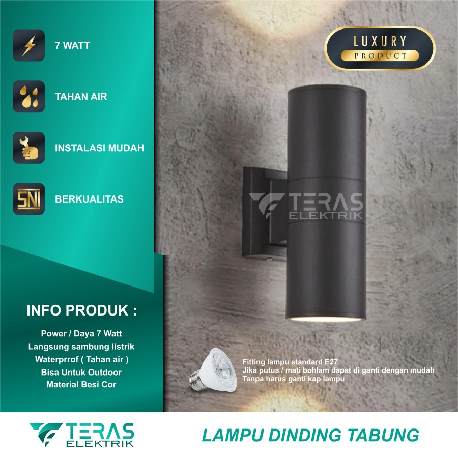 Jual Lampu Dinding Taman Outdoor Led Bulat Minimalis 2 Arah Waterproof