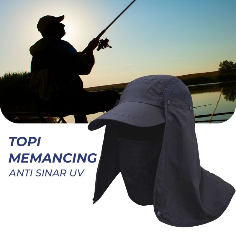 Jual Topi Memancing Anti Matahari UV Fishing Hat Melindungi kepala dan ...