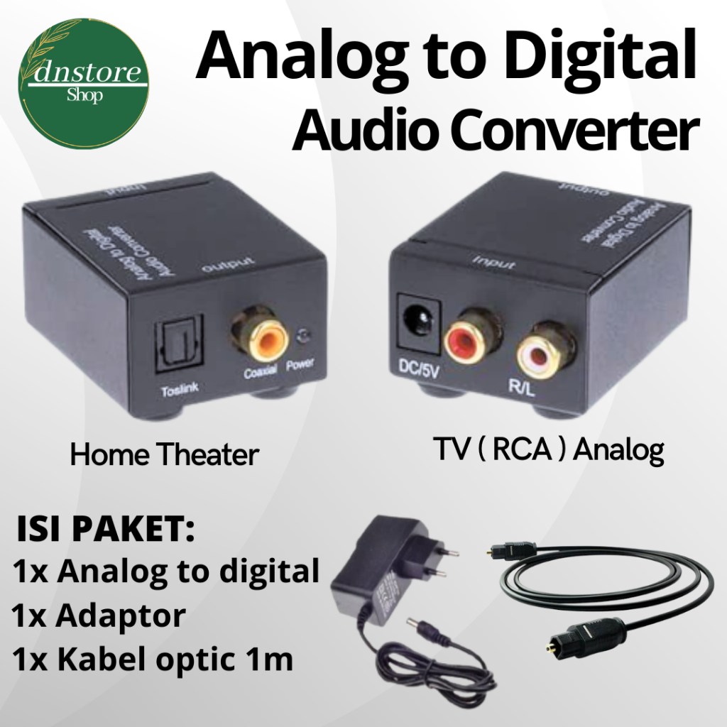 Jual Analog to Digital Audio Converter ( Input ANALOG RCA TV to Output