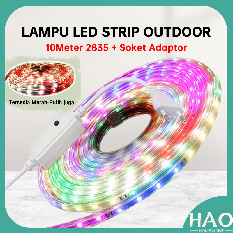 Jual Lampu Led Strip Selang 2835 10meter220v Outdoor Rgbled Strip Warna Warni Shopee Indonesia