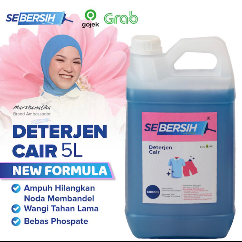 Jual Deterjen Cair / Liquid Detergent Laundry SEBERSIH 5 Liter -Gojek