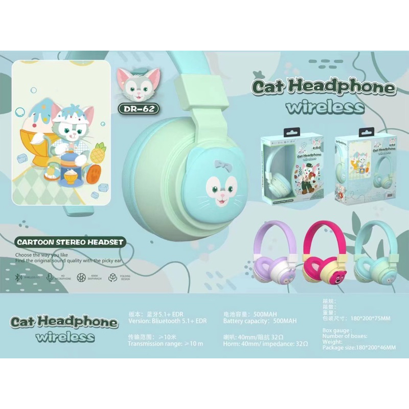 Jual [ DR / B15 ]HEADPHONE BANDO BLUETOOTH / WIRELESS KARAKTER SERI DR ...