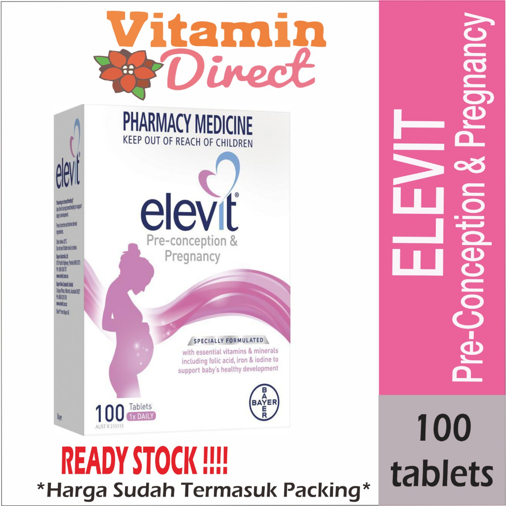 Jual Elevit Preconception & Pregnancy with Iodine 100 tablets OR Blackmores ifolic i folic 150