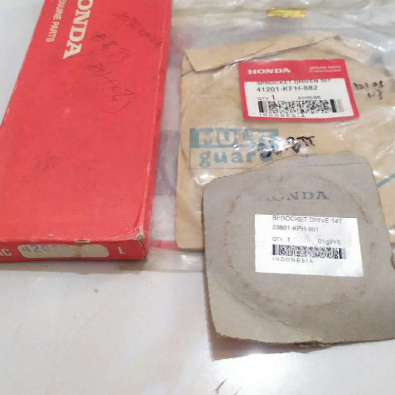 Jual gear gir set gearset depan belakang + rantai rante honda