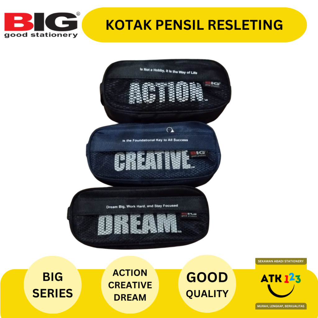 Jual Tempat Pensil Kotak Pensil Resleting Big Pf 322 Action Creative