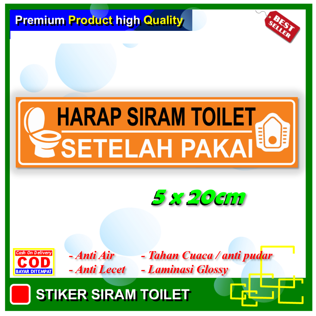 Jual Stiker Harap Siram Toilet Setelah Pakai Sticker Kamar Mandi Kebersihan Shopee Indonesia 0104