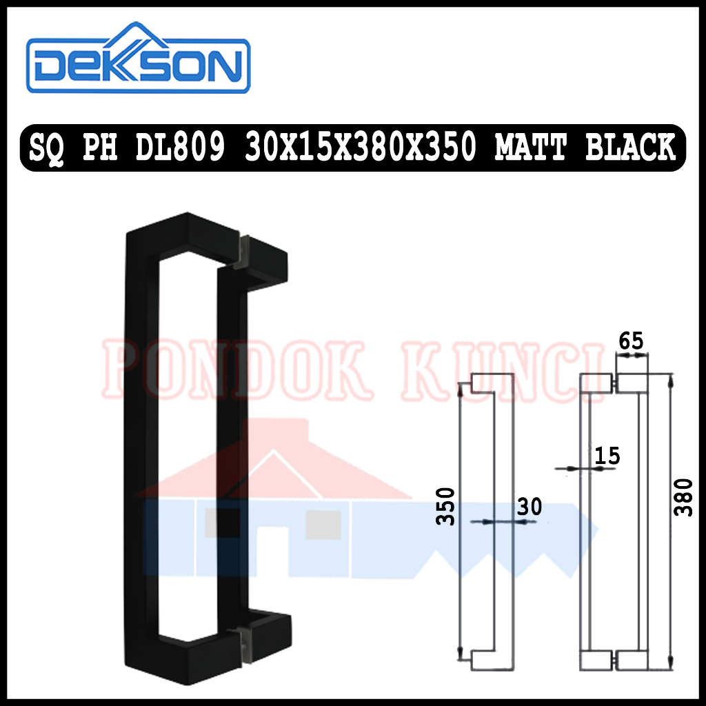 Jual Pull Handle Pintu Dekkson SQ PH DLX 809 30x15x380x350 Black Hitam ...